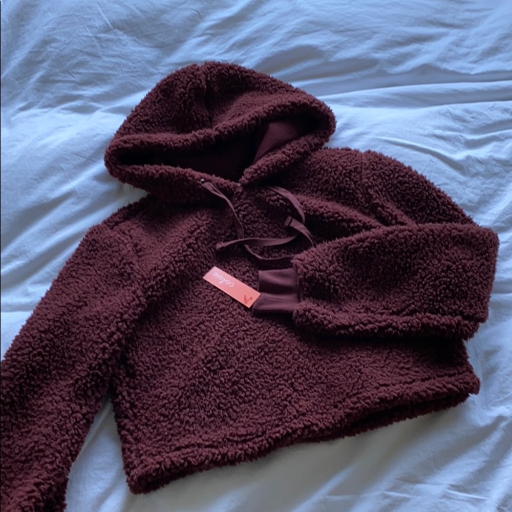Cropped Sherpa sweater